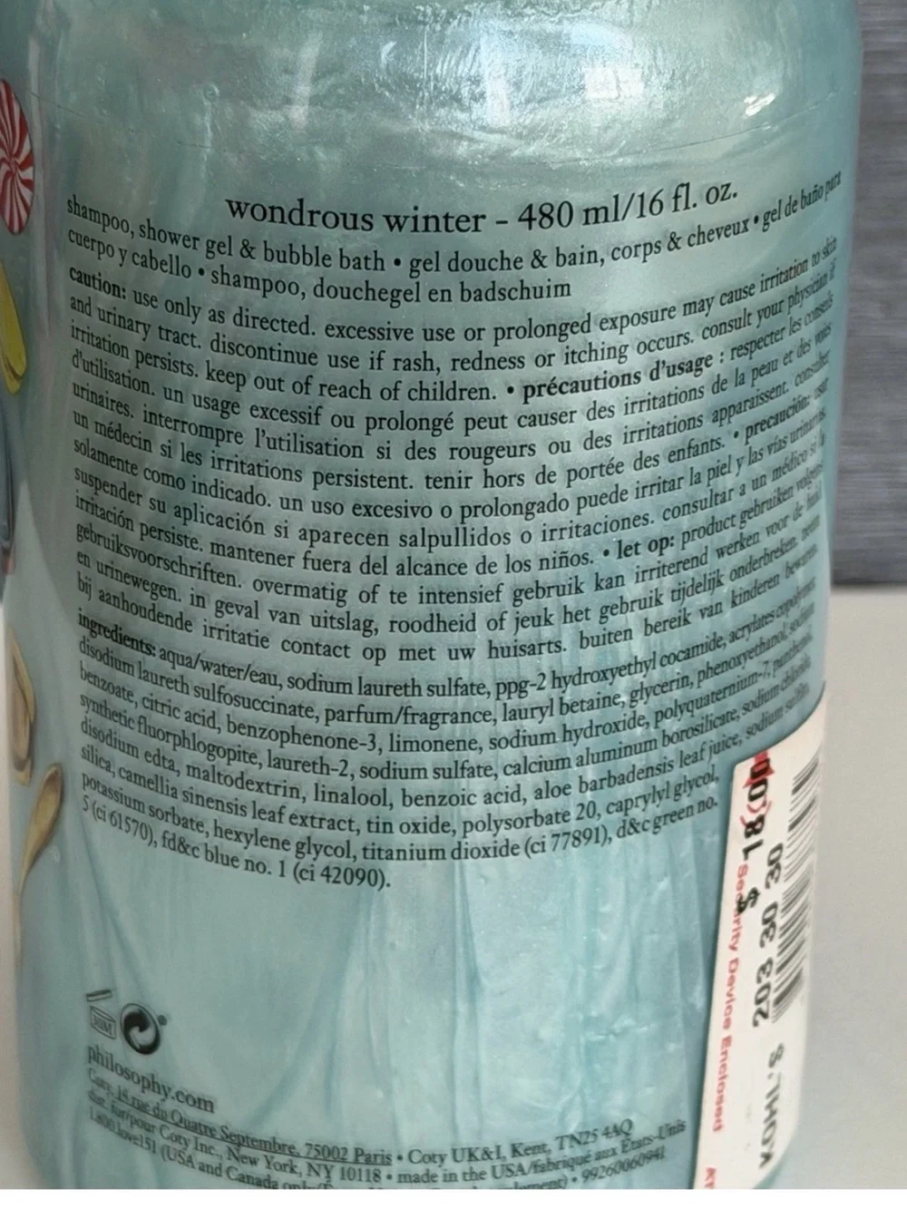 Philosophy Wondrous Winter Shampoo Shower Gel & Bubble Bath 16 oz - New Sealed!